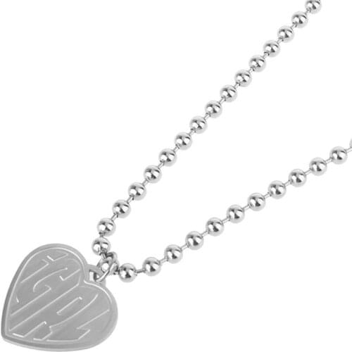 2021 New Stainless Steel Female Symbol Cool Girls Crush Choker Heart Pendant Necklace Women Unif Heavy Gothic Pink Streetwear
