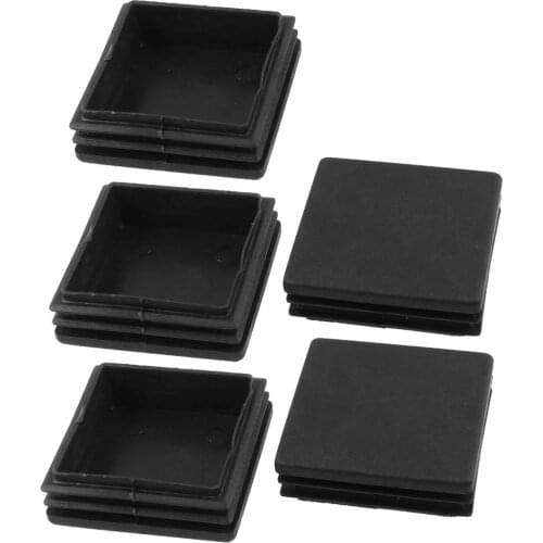 New! 5 Pcs Plastic Square Blanking End Caps Tubing Inserts 50mm x 50mm Furniture