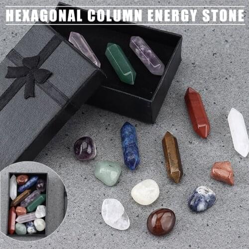 New Natural 7 Chakra Energy Stone Obelisk Quartz Crystal Reiki Mineral Specimen Ornaments Decoration Gifts Box