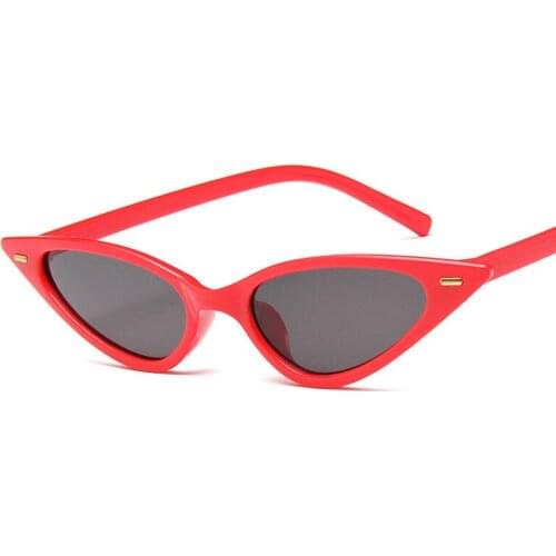 Women Sexy Cat Eye Sunglasses Brand Designer Small Triangle Vintage Sun Glasses Retro Cateye Eyewear Purple Black Sunglass
