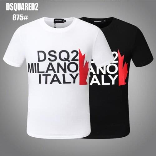 Genuine Dsquared2- Mens and womens classic T-shirt, letter printing, round neck T-shirt, new 875