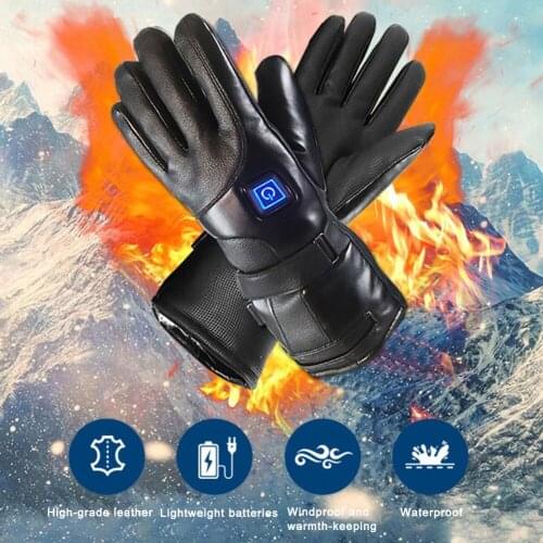 Men Women Rechargeable Electric Warm Heated Gloves Battery Powered Heat Gloves Winter Sport Heated Gloves for Climbing Skiing