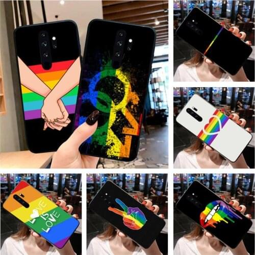 Rainbow Gay Lesbian LGBT Pride Soft black Phone Case for Redmi Note 9 8 8T 8A 7 6 6A Go Pro Max Redmi 9 K20