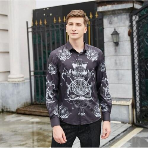 Men shirts Fashion Brand High quality Casual Long-Sleeve Shirts 2020 New Autumn Streetwear Cardigan Shirt Printing Homme