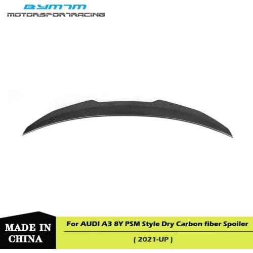 PSM Style Dry Carbon fiber Spoiler Wing For AUDI A3 8Y