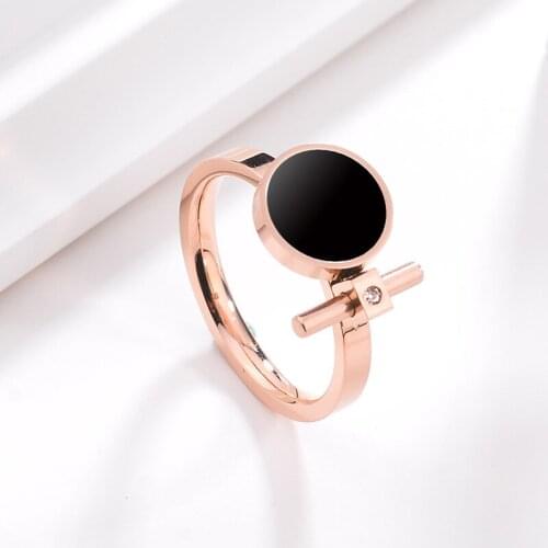 Ornaments Roman Numeral Gold Titanium Steel Ring Female Accessories Hand Decorate Ring