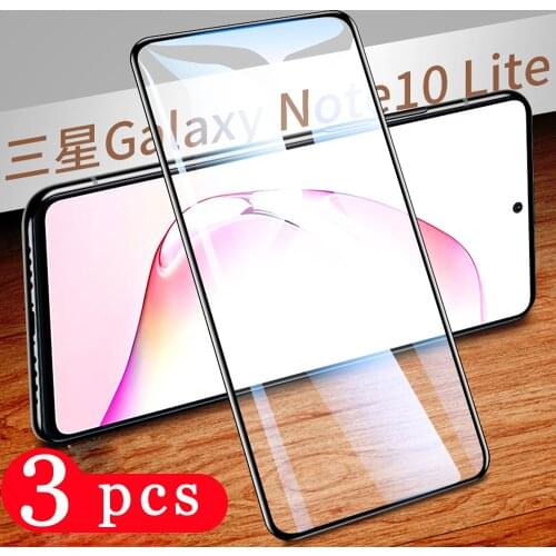 3Pcs full cover tempered glass for samsung galaxy note 10 plus pro 10 lite 9 8 protective phone screen protector film smartphone