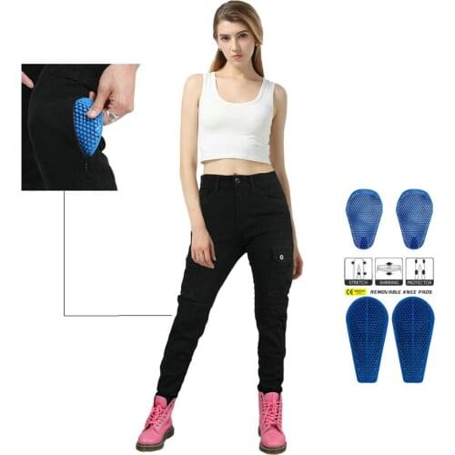 Womens Motorcycle Riding Jeans With CE Armored Pads Motorbike Air Pants Heavy Duty Stretchable Trousers Racing Protective 2021