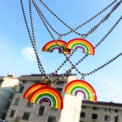 Hip Hop Rainbow Pendants & Necklaces For Women Punk Sweater Chain Colorful Sun Flower Necklace Lovers Fashion Jewelry A888