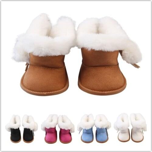 Mini Doll Shoe Winter Snow Boots Fit 18 Inch American Doll and 43cm Baby Dolls Gift for Girl Doll Accessories