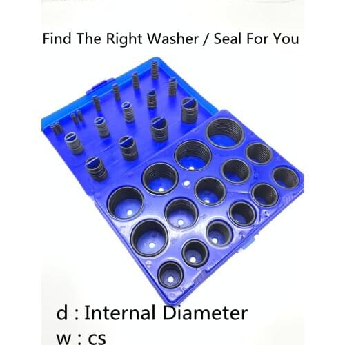 382 Pcs/Lot O Ring Rubber Washer Seals Assortment Black O-Ring Seals Set Nitrile Washers High Quality For Car Gasket