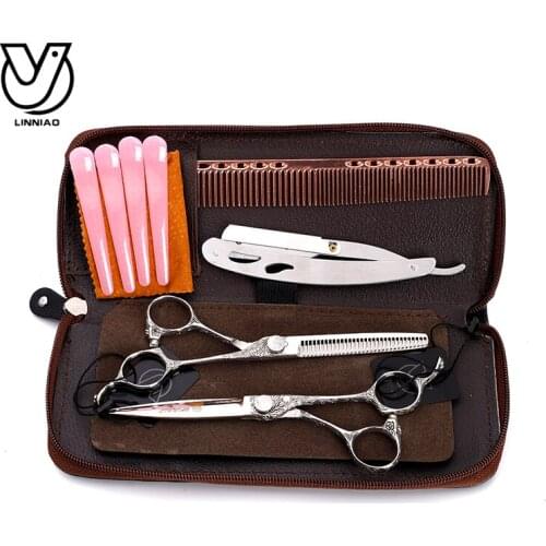 6 inch Cutting Thinning Hair Scissors Styling Tool Stainless Steel Salon Hairdressing Shears Regular Flat Teeth Blades HY-0006