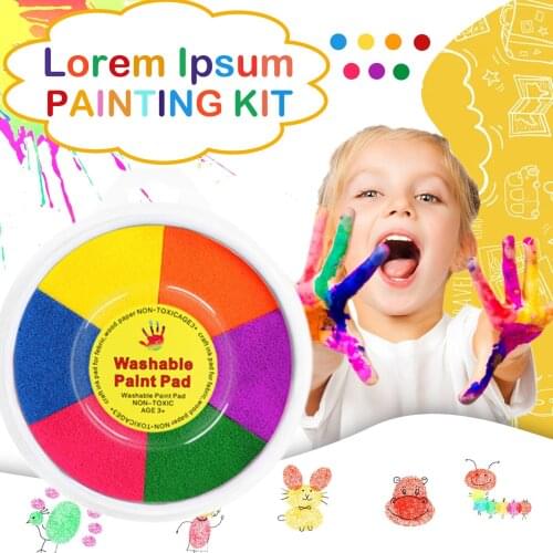 7 Colors DIY Ink Pad Stamp Finger Painting Craft Cardmaking Large Round For Kids Ink Pad PVC Material Art Sets Hand Print