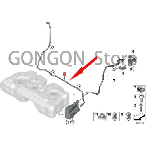 CAR refueling ventilation pipe bm wF49 X1 20LI F49 X1 20LIX F39 X2 25IX Engine ventilation pipe Fuel tank ventilation pipe