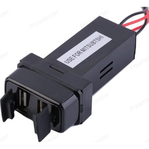 For Mitsubishi New Dashboard Mount Fast 5V Dual USB Ports socket adapter Car cell phone Charger
