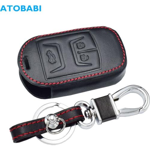 Real Leather Car Key Case For Chery Tiggo 3 5 Chery ARRIZO 3 7 Chery E3 E5 Bonus 3 Buttons Smart Remote Fob Cover Keychain Bag
