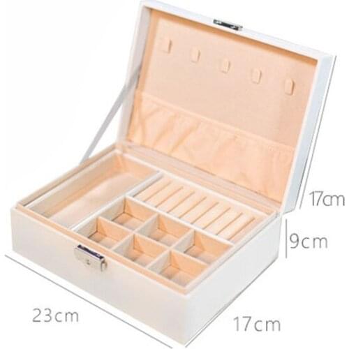Jewelry Display Korean Style Earrings Plate Jewelry Box Portable Leather Earrings Ring Multi-Function Jewelry Storage Box