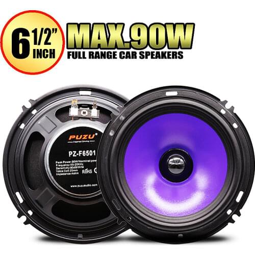 2pcs 6.5 Inch 90W Full Range Frequency Car Audio Speaker Heavy Mid-bass Ultra-thin Modified Speaker Non-destructive Installation