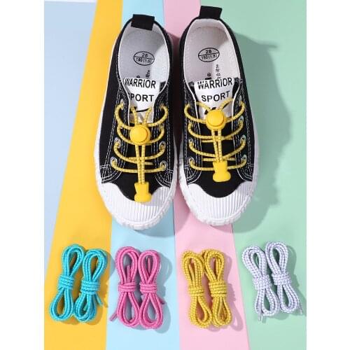 Elastic laces child shoe laces no tie kids reflective elastic shoelaces quick lazy rubber laces for sneakers 21 colors 100cm