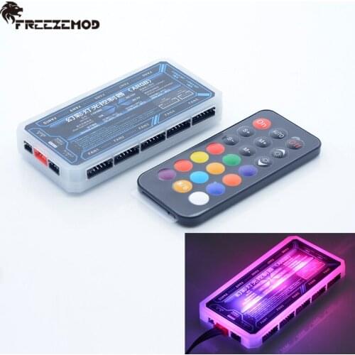 FREEZEMOD computer water cooler 5V Aurora full color rainbow remote control hub motherboard synchronization. CH-YKKZ-JX