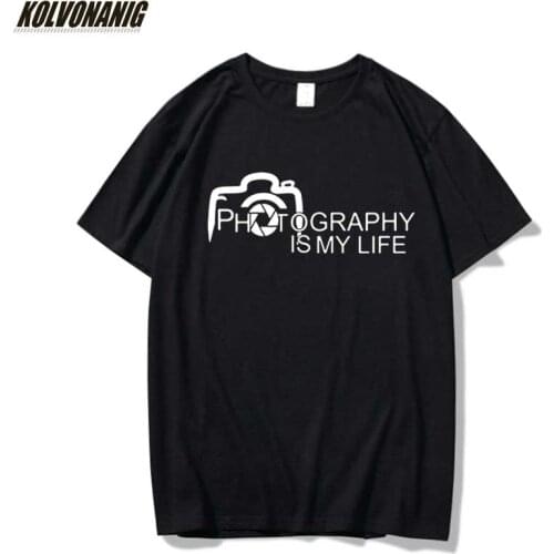PHOTOGRAPHY IS MY LIFE The Camera Artist Printed T Shirt 100%Cotton Hip Hop Funny Graphic Tee Gift T-Shirts Tops
