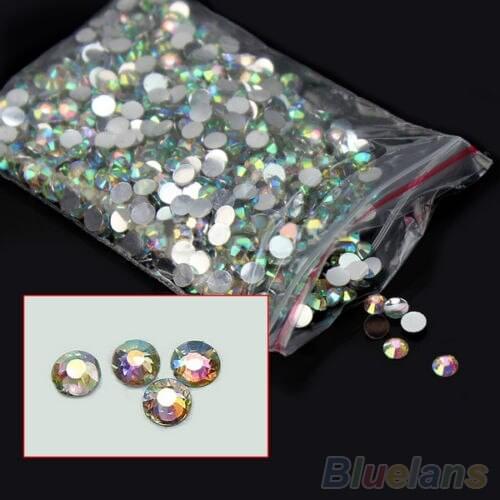 New Hot sale 1000Pcs 4mm Flatback Crystal AB 14 Facets Resin Round Rhinestone Beads 0EPC 7GW3 8VBF