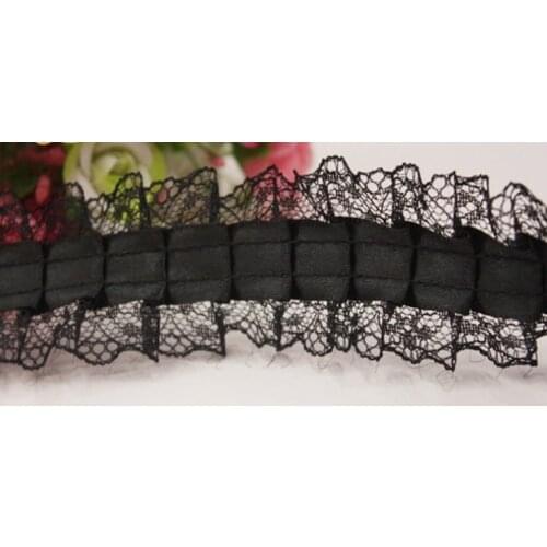 40Yds 4cm Lace Ribbon Pleated Lace Trim Patchwork Material DIY Headwear for Applique Sewing Wedding Dress Decoration Accessories