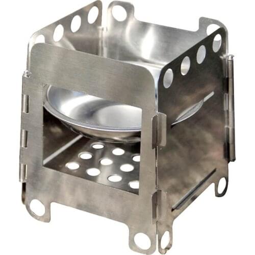 Lixada Portable Titanium Lightweight Folding Wood Stove Pocket Stove Outdoor Cooking Backpacking Camping Stove set accessories