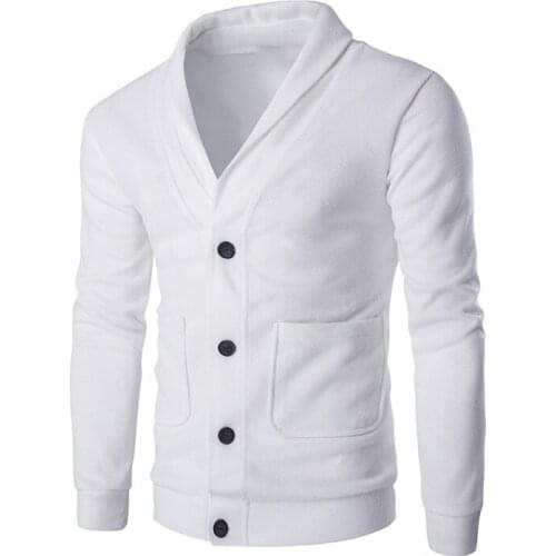 2021 Autumn and Winter New Mens Slim Fit Fashion V-neck Sweater Cardigan Sweater