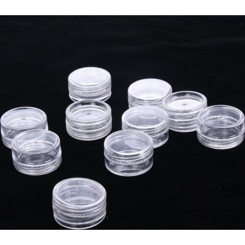 10Pcs Transparent Mini Plastic Portable Cosmetic Empty Jar Pot Eyeshadow Makeup Case Storage Face Cream Lip Balm Container
