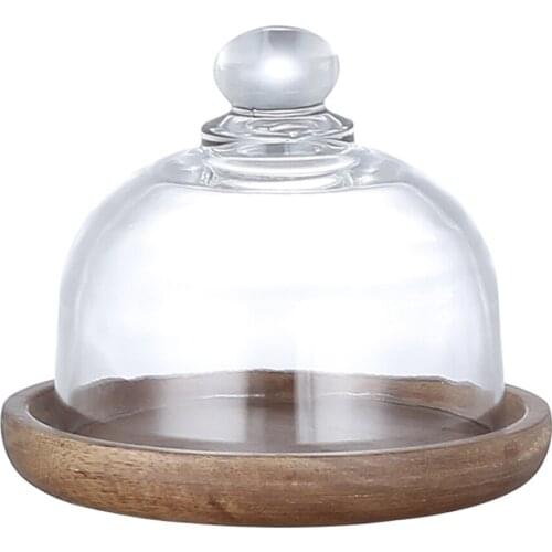 1 Set Durable Mini Wooden Domestic Convenient Cake Tray Food Plate for Displaying Dessert