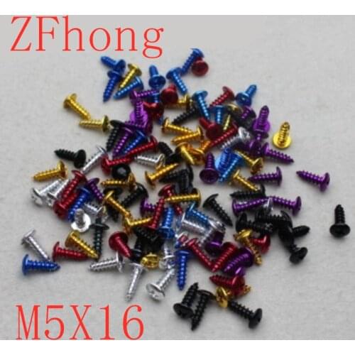 30Pcs M5*16 Colourful Self-tapping Screws Aluminum Alloy Self Tapping Screw For Motorcycle Modification Decoration