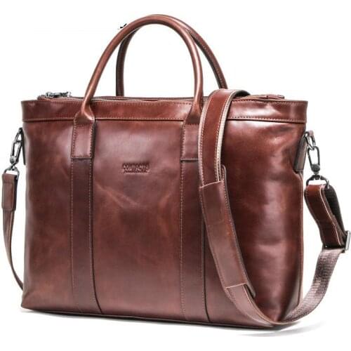 Mens Bag Genuine Leather Mens Shoulder Bags Male Leather Laptop Briefcase Messenger/Crossbody Bags for Men Handbag