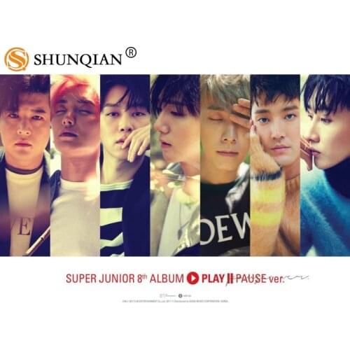 Super Junior Poster Silk Fabric Print Poster Print Cloth Fabric Wall Poster Custom Satin Poster 40X60cm,50X75cm,60X90cm
