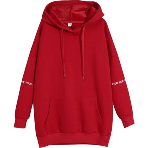 2021 Autumn Winter Womans Long Hoodies Oversize Female Loose Cotton Solid Thicken Warm Women Sweatshirts Lady Fashion 3XL 4XL