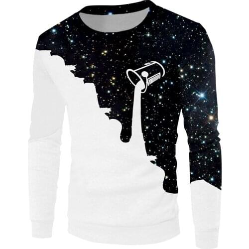 UJWI Adult New Loose Long Starry sky 3D Print Sweatshirt milk Large Size 6XL Clothing Autumn Jumpers Drop Shipping