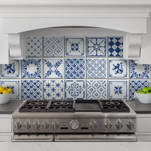 Pack 12 tile size 20 X20 cm PVC-bathroom and kitchen design composition Victorian