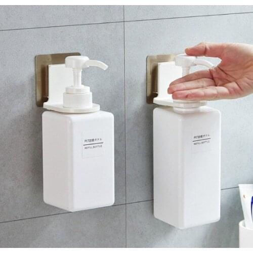 Waterproof Wall Mounted Self-Adhesive Shampoo Bottle Shelves Soap Shower Gel Organizer Hook Holder Hanger Bathroom Accessories
