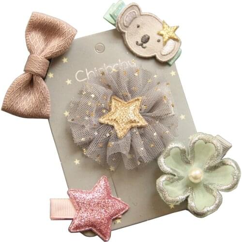 Pet Dog Hair Clips Hairpins 5pcs Bow Flower Kitten Puppy Grooming Supplies For Small Dog Teddy Chihuahua