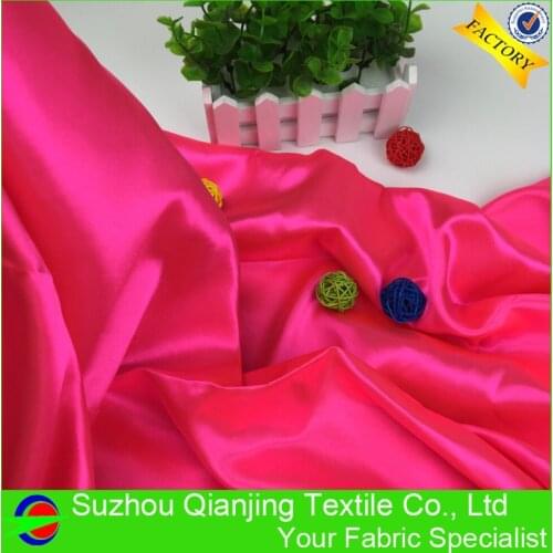 Factory Price Neon Pink Shiny Satin Fabric for Fashion Dress Decoration