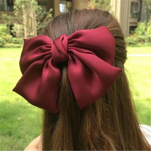 Big Hair Bow Ties Hair Clips Satin Two Layer Butterfly Bow Hairpin Girl Hair Accessories for Women Bowknot Hairpins Hair Pins