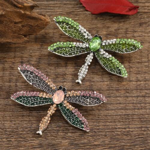 Muylinda Dragonfly Enamel Brooch Insect Rhinestone Brooches And Pins Suit Sweater Pin Accessories Scarf Clip