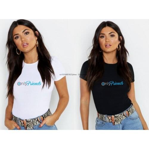 Womens ONLY FRIENDS Onlyfans Short Sleeve Rude Slogan Fashion T-shirt Funny
