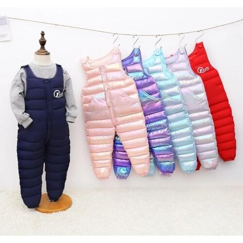 Winter Girls Warm Overalls Autumn Boys Girl Thick Pants Baby Kids Jumpsuit High Quality Clothing Children Ski Down Overalls