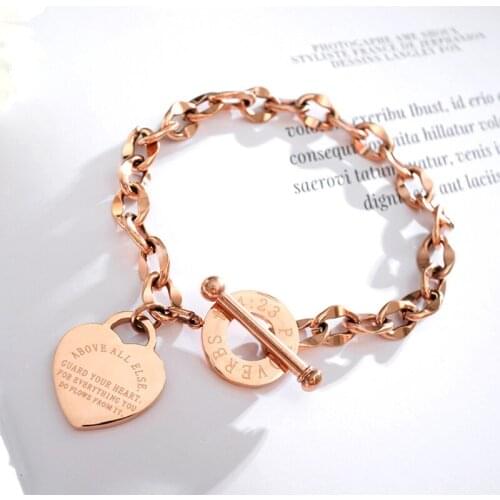 Letter gold silver color heart bracelet bracelet girl fashion jewelry alloy round pendant chain and link female bracelet delicat