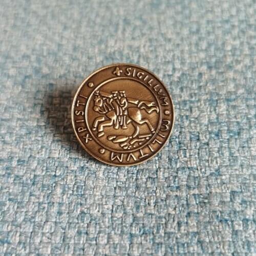 1PCS 22MM Knights Templar Seal Crusaders Solomons Temple Lapel Pin