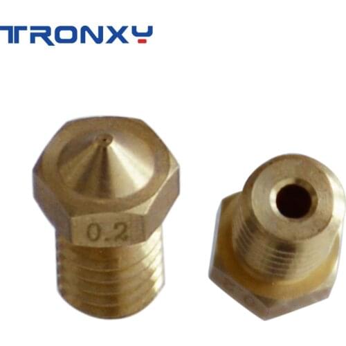 Impressora 3d For 3D Printer Parts 1pc V5 V6 E3DV6 Nozzle 0.4mm nozzle Part Copper Filament M6 Threaded Brass nozzle