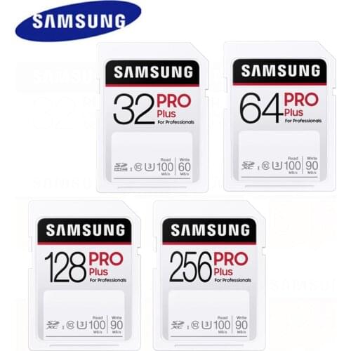 100% Original SAMSUNG SD Card Pro Plus 32GB SDHC 64GB 128GB 256GB SDXC Class 10 U3 For 1080p 3D 4K Video Camera