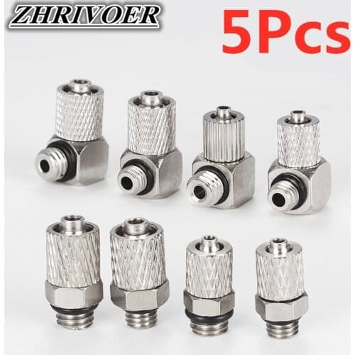 5Pcs Male Thread M3 M4 M5 M6 -Air Tube 3mm 4mm 6mm OD Mini Pneumatic Pipe Connector Screw Through Quick Fitting Fast Twist Joint