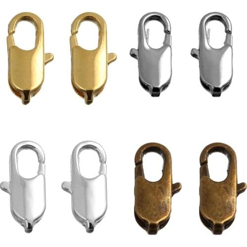50pcs/lot 12x5mm Metal Lobster Clasps Claw Hooks For Necklace&Bracelet Chain DIY Jewelry Making Supplies Accessories Wholesale